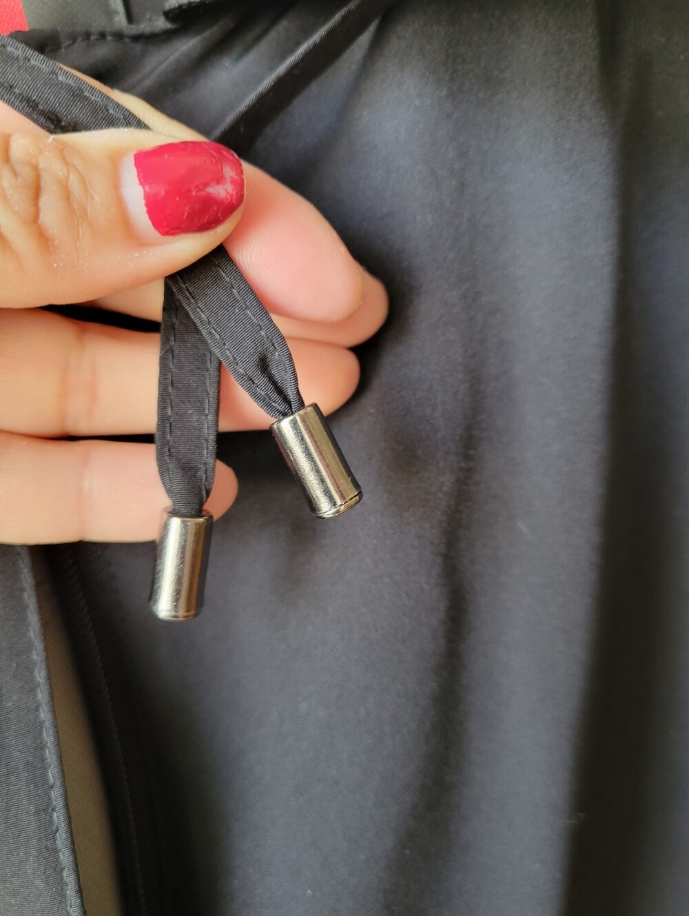 Black Gallery all-weather Coat XL Removable Hood Hidden button front Zip closure - Picture 13 of 16